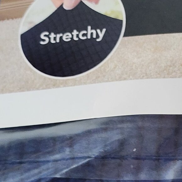 Easy Going Navy Blue Elastic Bottom Soft Stretch Ottoman Slipcover 64"x26"x16" - Picture 5 of 16